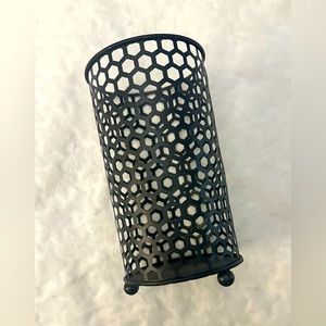Honeycomb Metal Candle Holder; Black Metal; Pencil Holder